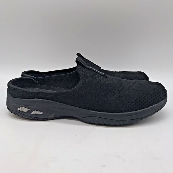 Skechers Relaxed Fit Air Cooled Memory Foam Mules Women’s 8 Black Slip On Shoes - Picture 1 of 12